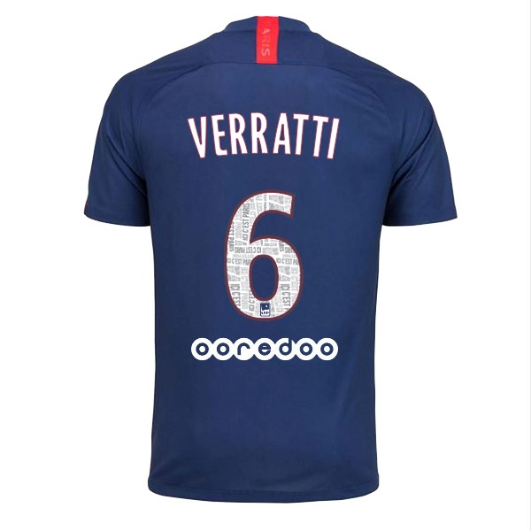 Camiseta Paris Saint Germain NO.6 Verratti 1ª 2019/20 Azul